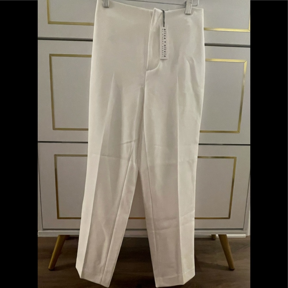 Alice+Olivia off white high waisted trousers.